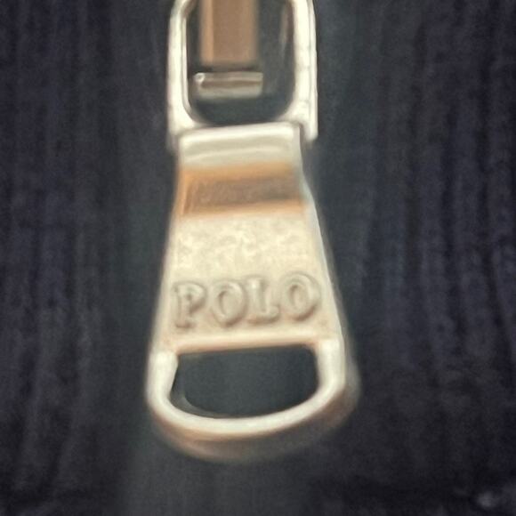 Polo Ralph Lauren 1/4 Zip Sweater Mens Medium Blue Classic Flesh Pony Preppy - Picture 5 of 10